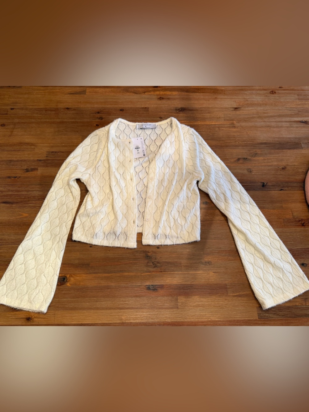Primark Cream Cable Knit Open-Front Cardigan